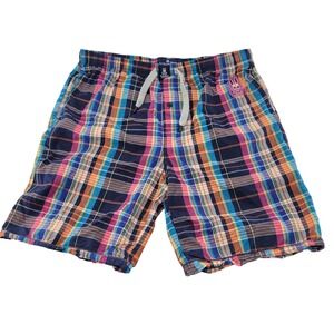 Psycho Bunny Plaid Pajama Shorts Mens XL Multi Color Cotton Drawstring Sleepwear